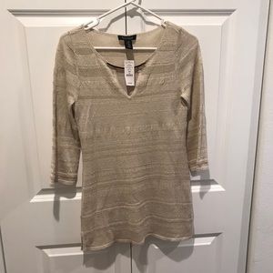 Texture v neck sweater tunic for women